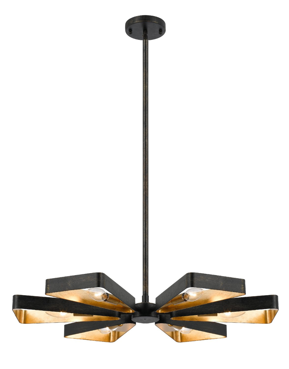 Crystorama 596-EB-GA Luna 6 Light Chandelier - English Bronze and Antique Gold