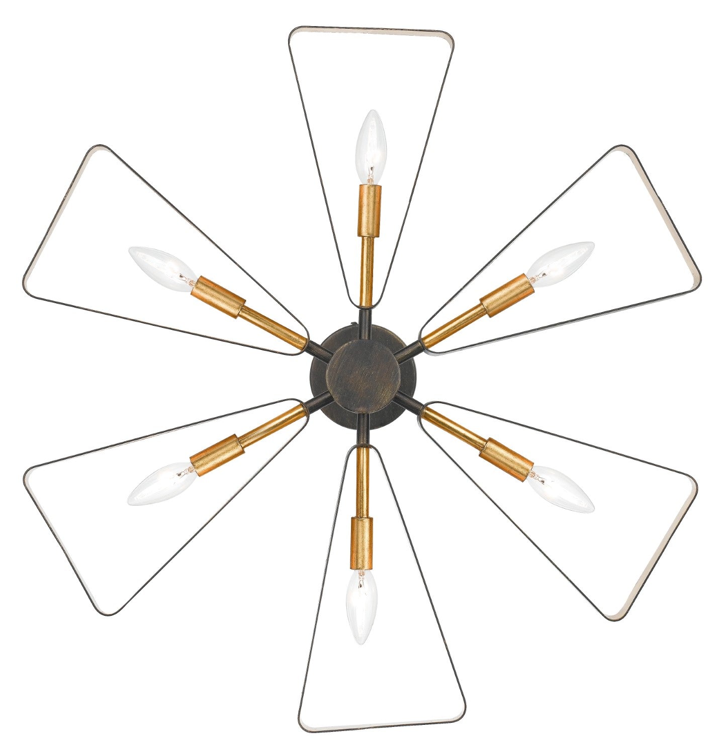 Crystorama 596-EB-GA Luna 6 Light Chandelier - English Bronze and Antique Gold