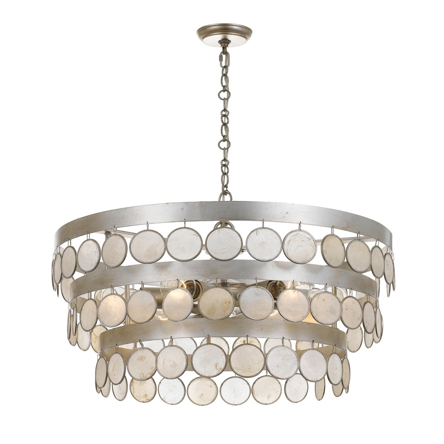 Crystorama 6006-SA Coco 6 Light Chandelier - Antique Silver
