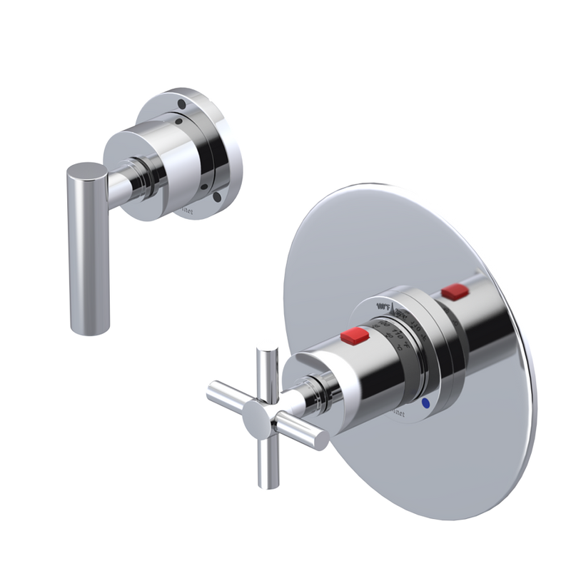Rubinet T2SGNL Temperature Control Valve With Stop Seperate Three Way Diverter With ShutOffIn Between FunctionTrim Only - Parent