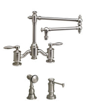 Load image into Gallery viewer, Waterstone 6100-18-2 Towson Bridge Faucet w/18&quot; Articulated Spout - Lever Handles 2pc. Suite