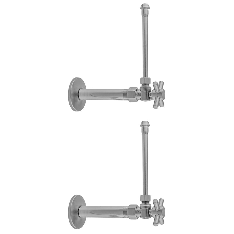 Jaclo 616-4-62 Quarter Turn Angle Pattern 1/2" Ips X 3/8" O.D. Faucet Supply Kit With Contempo Cross Handle, 20" Supply Tubes, Escutcheons - Parent