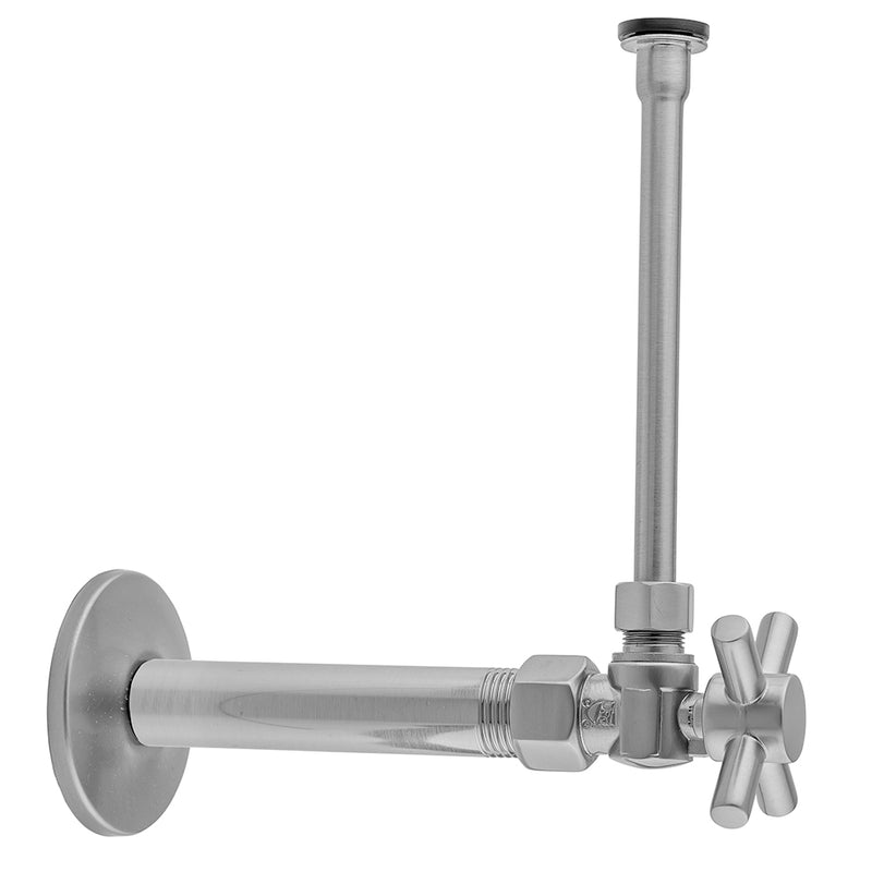 Jaclo 616-4-72 Quarter Turn Angle Pattern 1/2" Ips X 3/8" O.D. Toilet Supply Kit With Contempo Cross Handle, 20" Supply Tube, Escutcheon - Parent