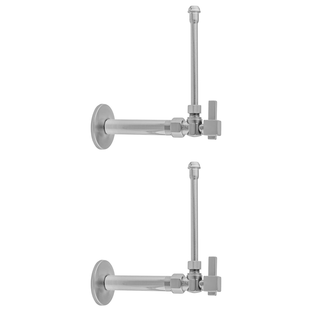 Jaclo 616-6-62 Quarter Turn Angle Pattern 1/2" Ips X 3/8" O.D. Faucet Supply Kit With Square Lever Handle, 20" Supply Tubes, Escutcheons - Parent