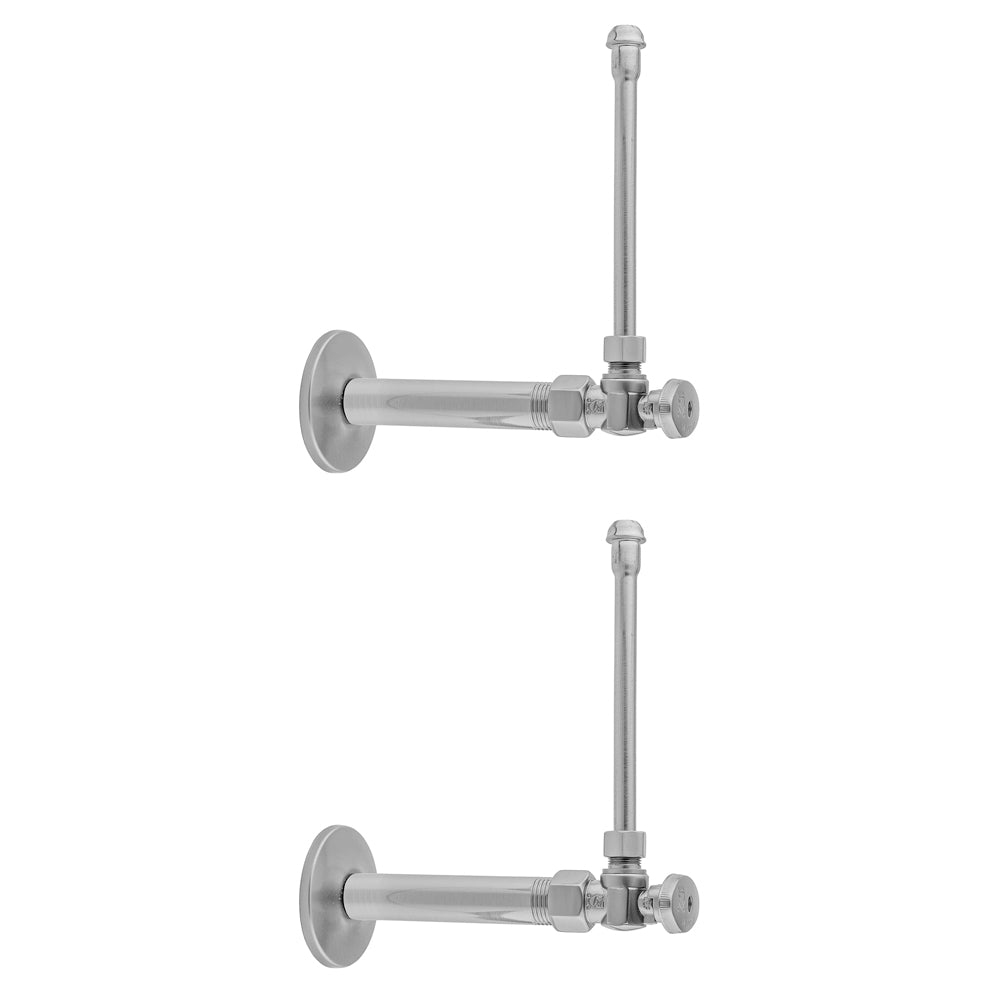 Jaclo 616-8-62 Quarter Turn Angle Pattern 1/2" Ips X 3/8" O.D. Faucet Supply Kit With Oval Handle, 20" Supply Tubes, Escutcheons - Parent