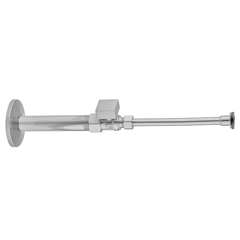 Jaclo 619-7-72 Quarter Turn Straight Pattern 1/2" Ips X 3/8" O.D. Toilet Supply Kit With Square Handle, 20" Supply Tube, Escutcheon - Parent