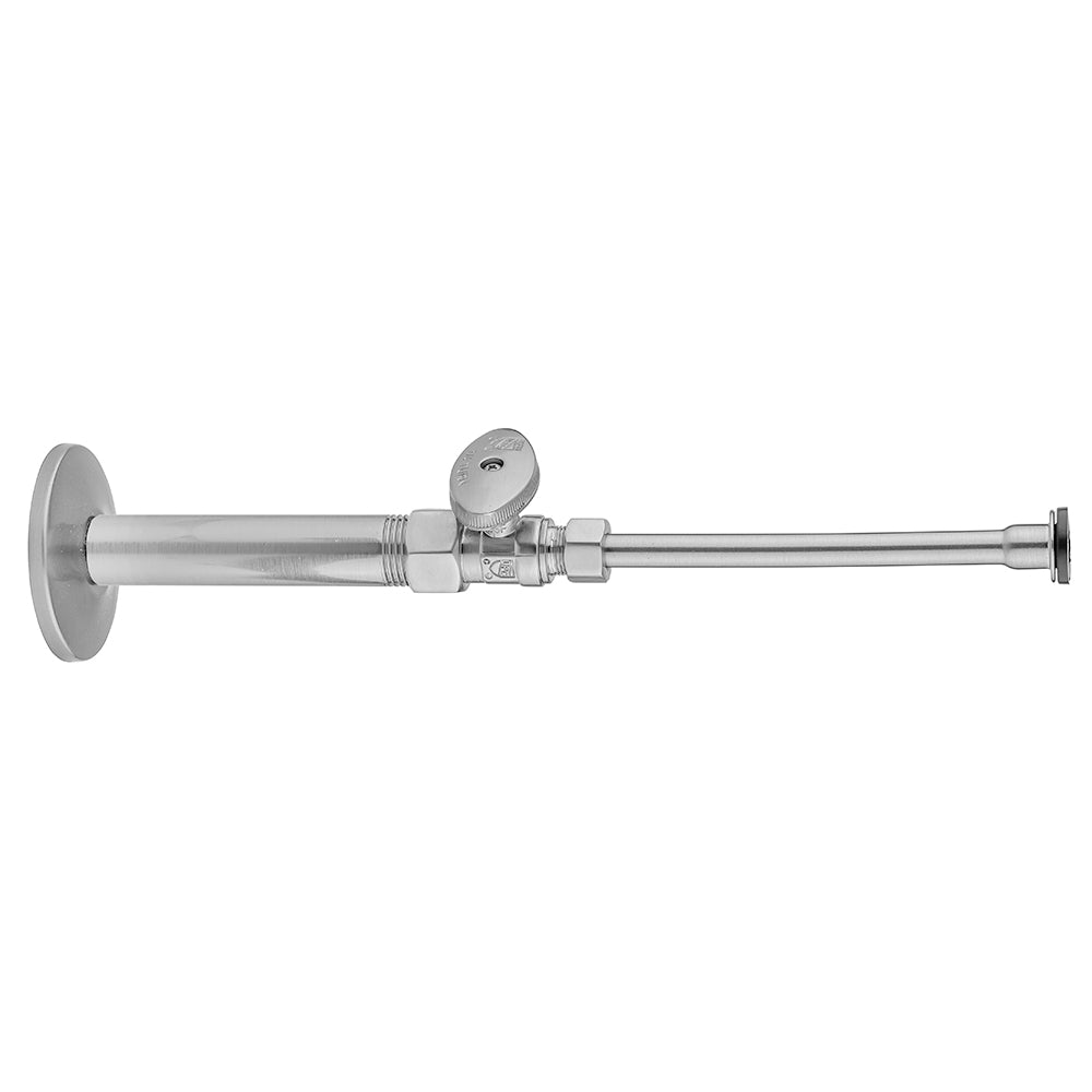 Jaclo 619-8-72 Quarter Turn Straight Pattern 1/2" Ips X 3/8" O.D. Toilet Supply Kit With Oval Handle, 20" Supply Tube, Escutcheon - Parent