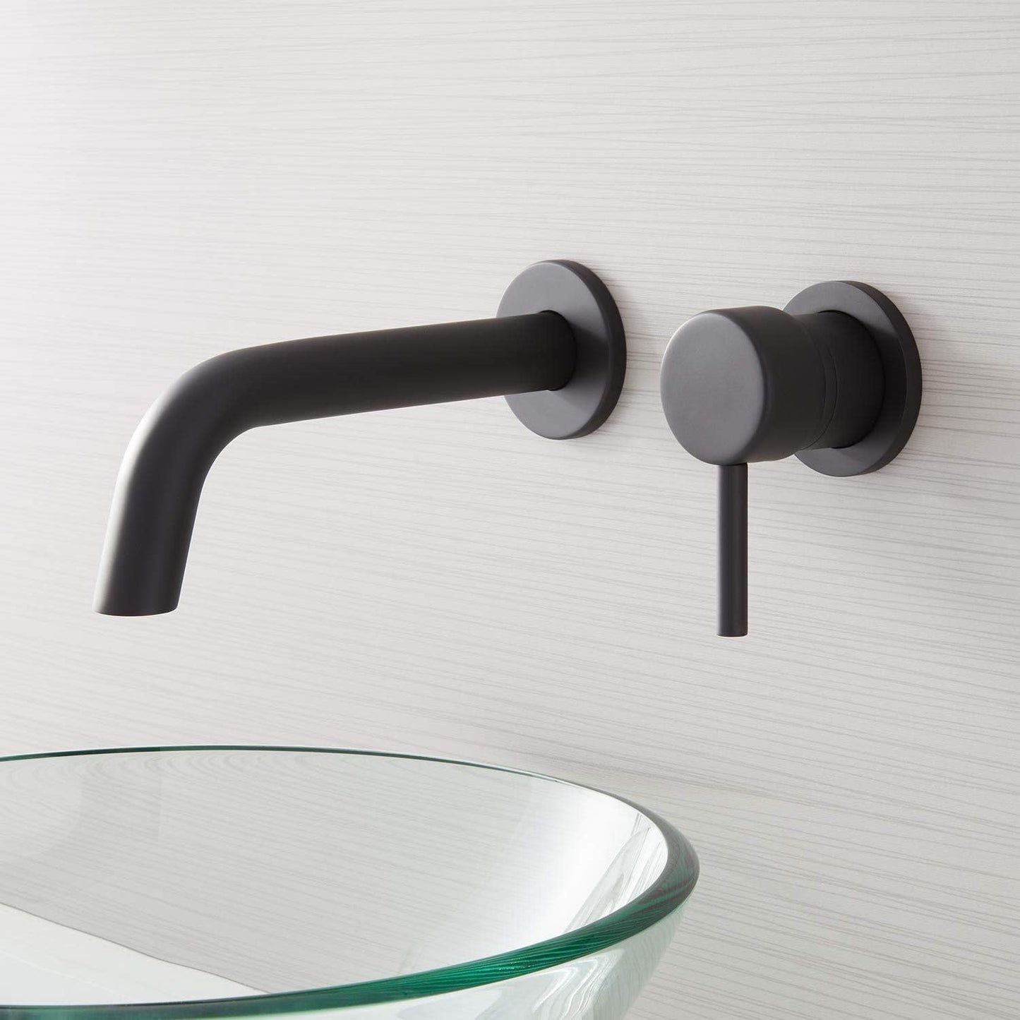 Signature Hardware Rotunda Wall-Mount Bathroom Faucet - Matte Black