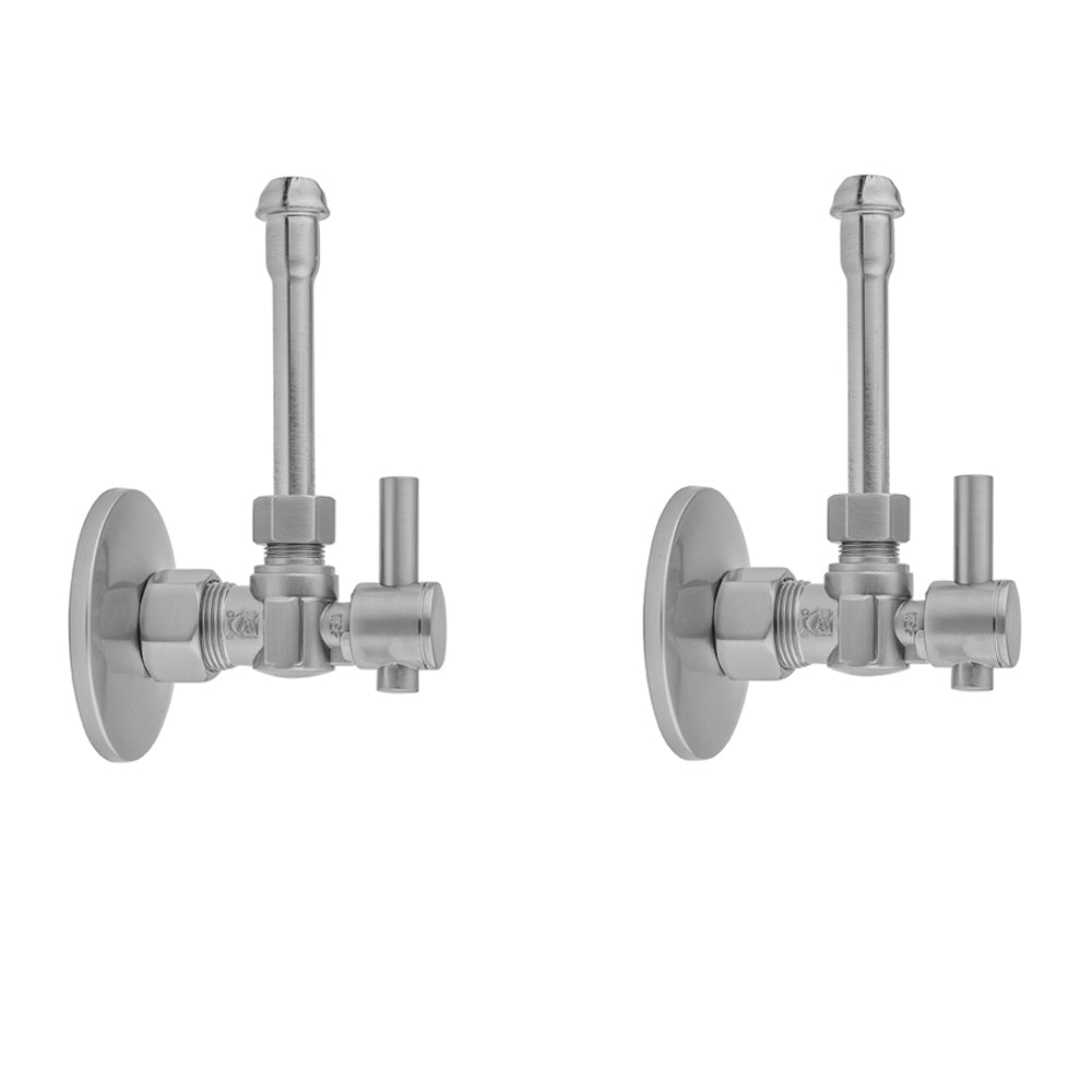 Jaclo 621-2-62 Quarter Turn Angle Pattern 5/8" O.D. Compression (Fits 1/2" Copper) X 3/8" O.D. Faucet Supply Kit With Contempo Lever Handle, 20" Supply Tubes, Escutcheons - Parent