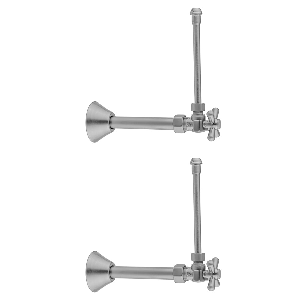 Jaclo 621-62CT Quarter Turn Angle Pattern 5/8" O.D. Compression (Fits 1/2" Copper) X 3/8" O.D. Faucet Supply Kit Standard Cross Handle, 20" Supply Tubes, Cover Tubes, Escutcheons - Parent