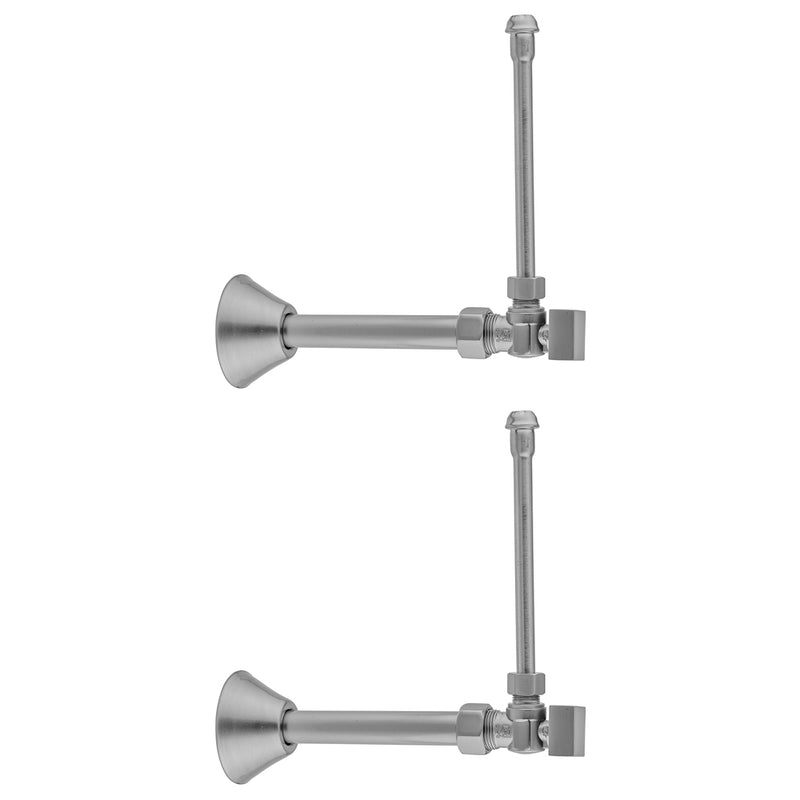Jaclo 621-7-62CT Quarter Turn Angle Pattern 5/8" O.D. Compression (Fits 1/2" Copper) X 3/8" O.D. Faucet Supply Kit With Square Handle, 20" Supply Tubes, Cover Tube, Escutcheons - Parent