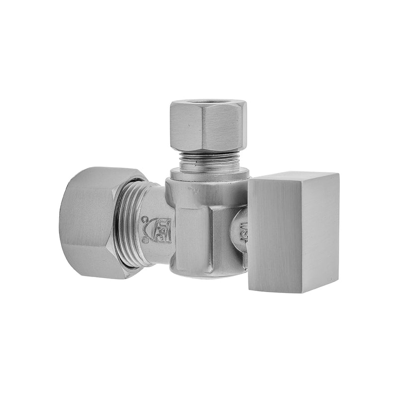 Jaclo 621-7 Quarter Turn Angle Pattern 5/8" O.D. Compression (Fits 1/2" Copper) X 3/8" O.D. Supply Valve With Square Handle - Parent