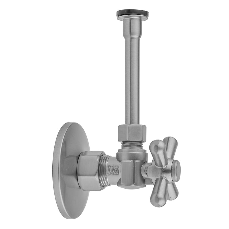 Jaclo 621-72 Quarter Turn Angle Pattern 5/8" O.D. Compression (Fits 1/2" Copper) X 3/8" O.D. Toilet Supply Kit Standard Cross Handle, 20" Supply Tube, Escutcheon - Parent