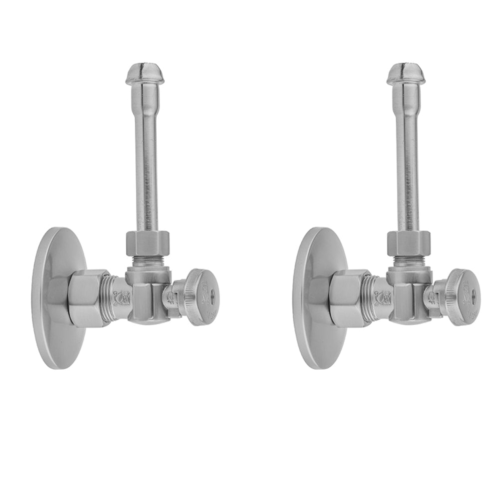 Jaclo 621-8-62 Quarter Turn Angle Pattern 5/8" O.D. Compression (Fits 1/2" Copper) X 3/8" O.D. Faucet Supply Kit With Oval Handle, 20" Supply Tubes, Escutcheons - Parent