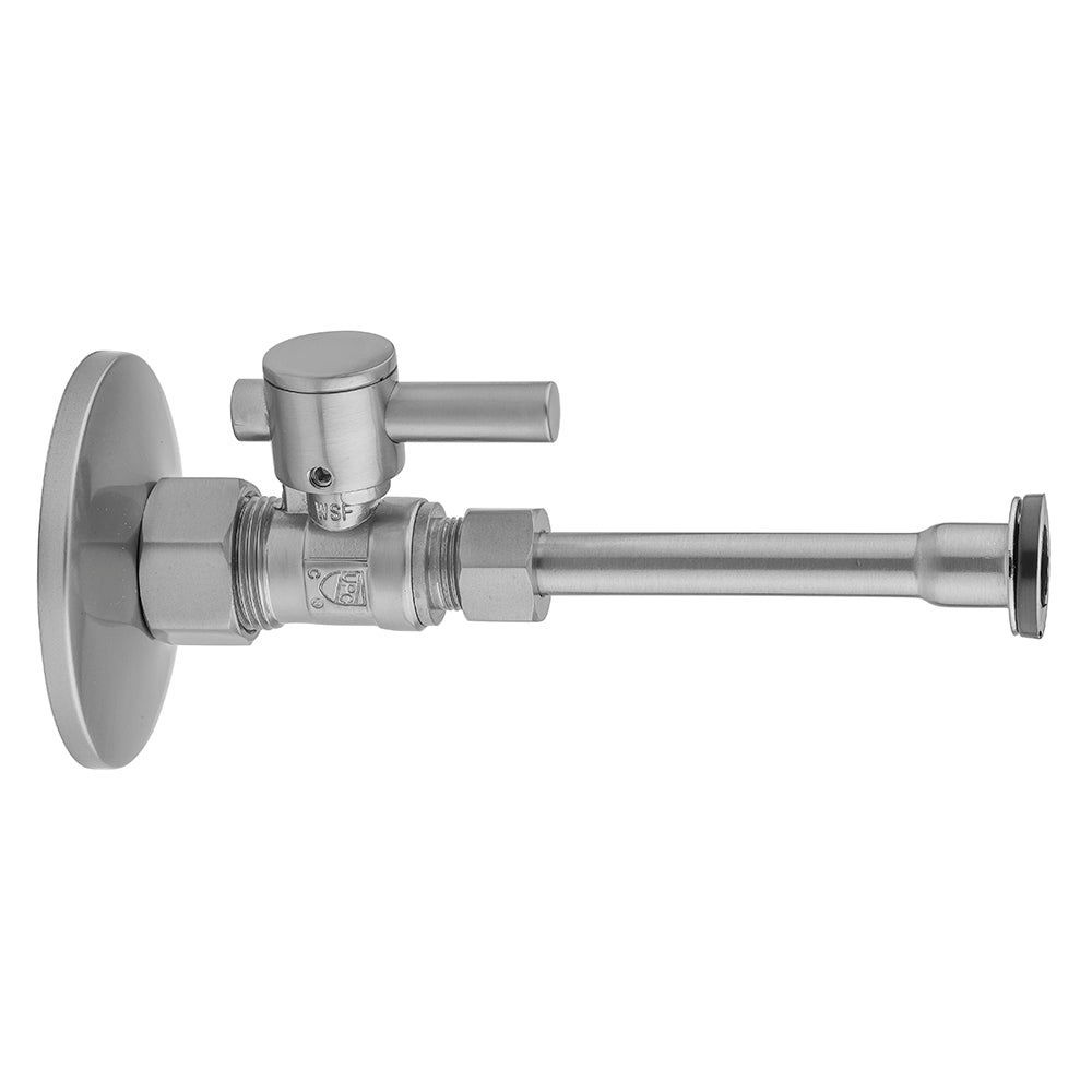Jaclo 622-2-72 Quarter Turn Straight Pattern 5/8" O.D. Compression (Fits 1/2" Copper) X 3/8" O.D. Toilet Supply Kit With Contempo Lever Handle, 20" Supply Tube, Escutcheon - Parent