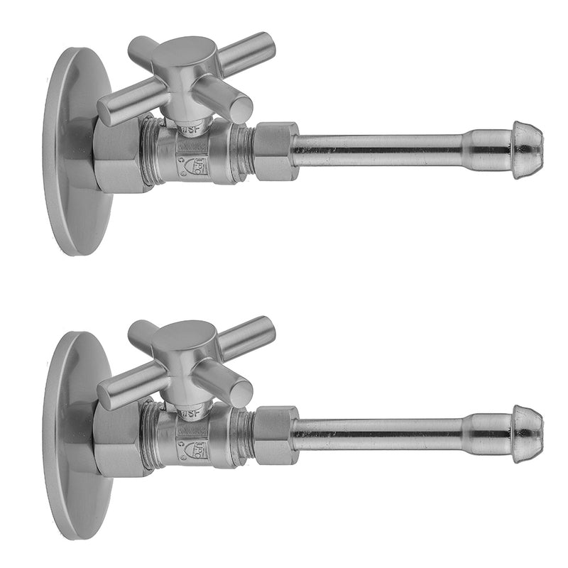 Jaclo 622-4-62 Quarter Turn Straight Pattern 5/8" O.D. Compression (Fits 1/2" Copper) X 3/8" O.D. Faucet Supply Kit With Contempo Cross Handle, 20" Supply Tubes, Escutcheons - Parent