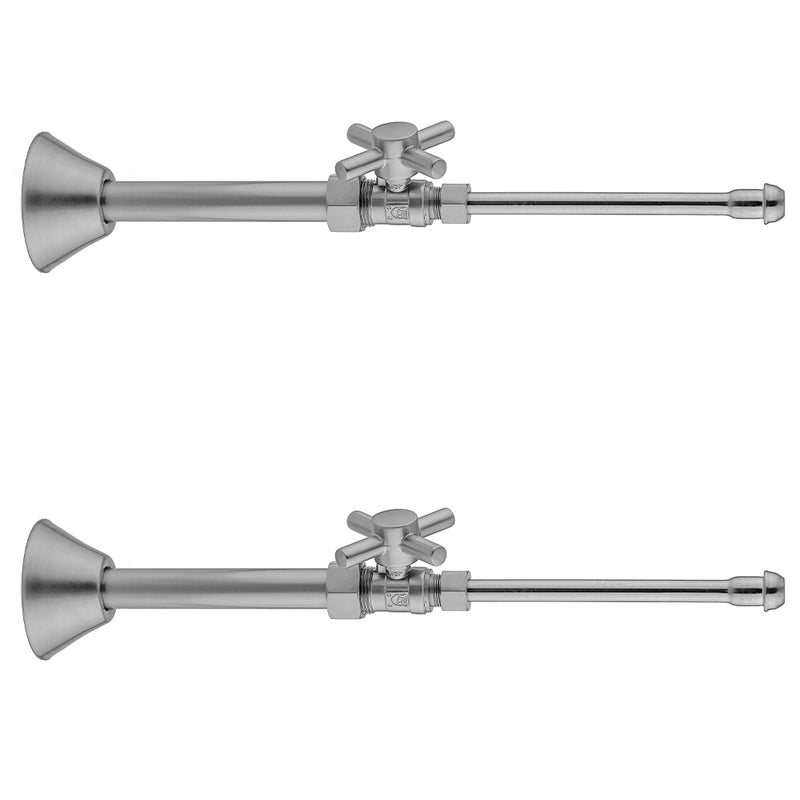 Jaclo 622-4-62CT Quarter Turn Straight Pattern 5/8" O.D. Compression (Fits 1/2" Copper) X 3/8" O.D. Faucet Supply Kit Contempo Cross, 20" Supply Tubes, Cover Tubes, Escutcheons - Parent