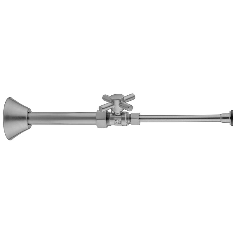 Jaclo 622-4-72CT Quarter Turn Straight Pattern 5/8" O.D. Compression (Fits 1/2" Copper) X 3/8" O.D. Toilet Supply Kit Contempo Cross, 20" Supply Tube, Cover Tube, Escutcheon - Parent
