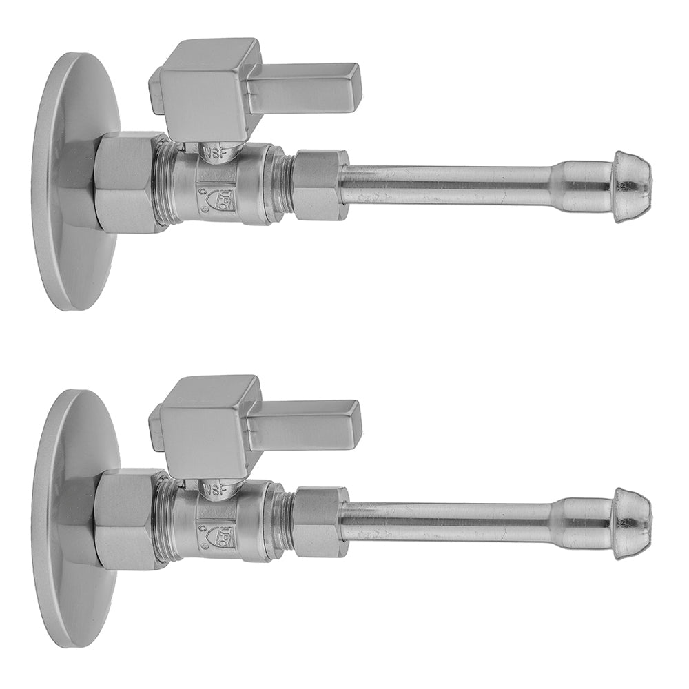 Jaclo 622-6-62 Quarter Turn Straight Pattern 5/8" O.D. Compression (Fits 1/2" Copper) X 3/8" O.D. Faucet Supply Kit Contempo Cross Handle, 20" Supply Tubes, Escutcheons - Parent