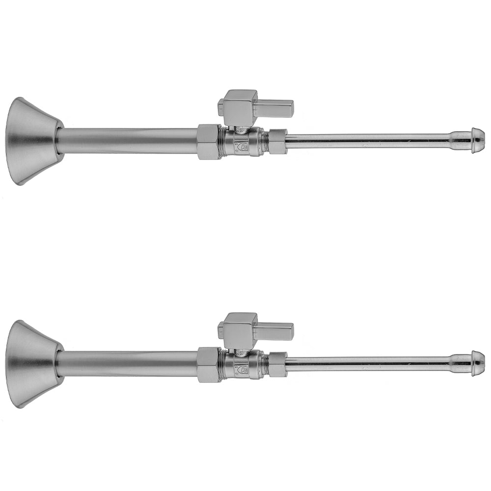 Jaclo 622-6-62CT Quarter Turn Straight Pattern 5/8" O.D. Compression (Fits 1/2" Copper) X 3/8" O.D. Faucet Supply Kit Square Lever, 20" Supply Tubes, Cover Tubes, Escutcheons - Parent