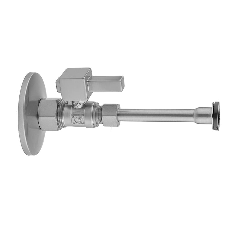 Jaclo 622-6-72 Quarter Turn Straight Pattern 5/8" O.D. Compression (Fits 1/2" Copper) X 3/8" O.D. Toilet Supply Kit With Square Lever Handle, 20" Supply Tube, Escutcheon - Parent