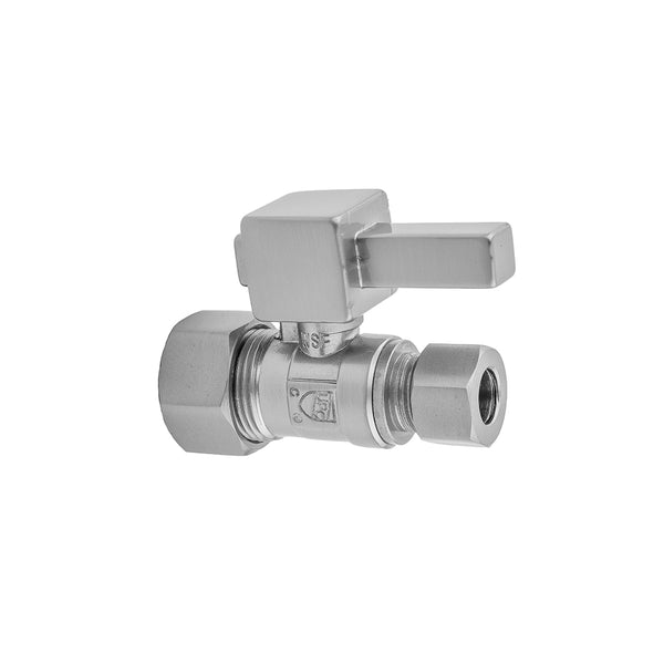 Jaclo 622-6 Quarter Turn Straight Pattern 5/8" O.D. Compression (Fits 1/2" Copper) X 3/8" O.D. Supply Valve With Square Lever Handle