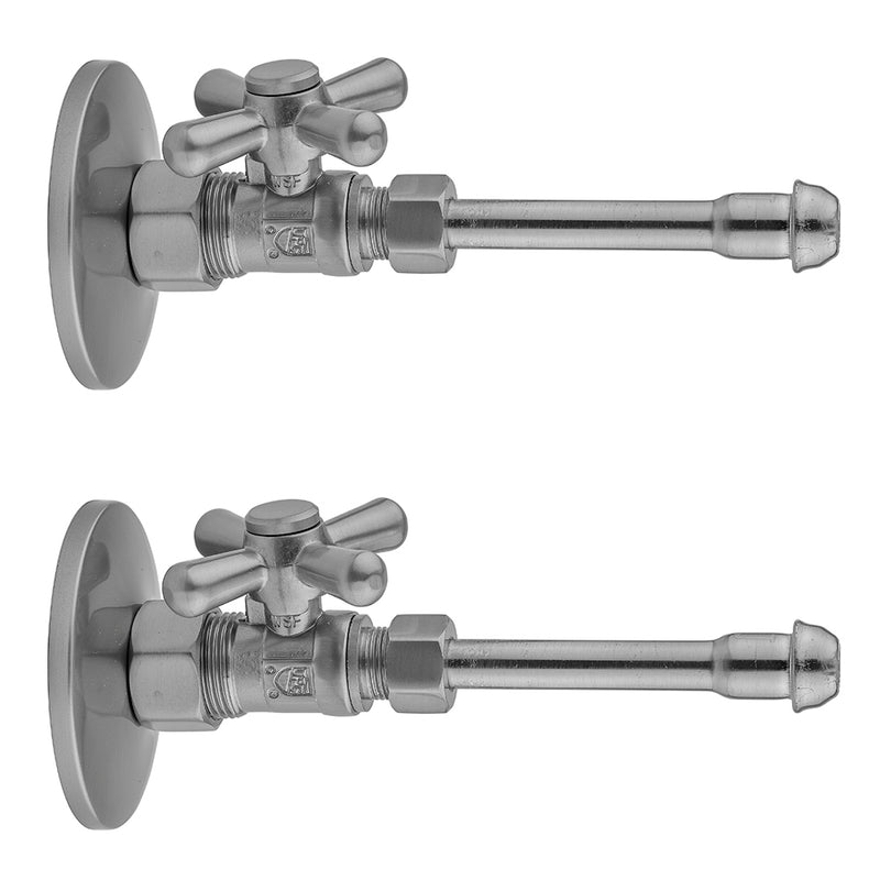 Jaclo 622-62 Quarter Turn Straight Pattern 5/8" O.D. Compression (Fits 1/2" Copper) X 3/8" O.D. Faucet Supply Kit With Standard Cross Handle, 20" Supply Tubes, Escutcheons - Parent