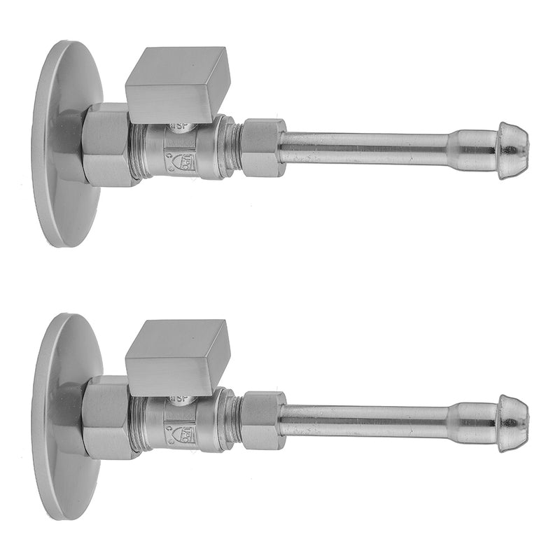Jaclo 622-7-62 Quarter Turn Straight Pattern 5/8" O.D. Compression (Fits 1/2" Copper) X 3/8" O.D. Faucet Supply Kit With Square Handle, 20" Supply Tubes, Escutcheons - Parent