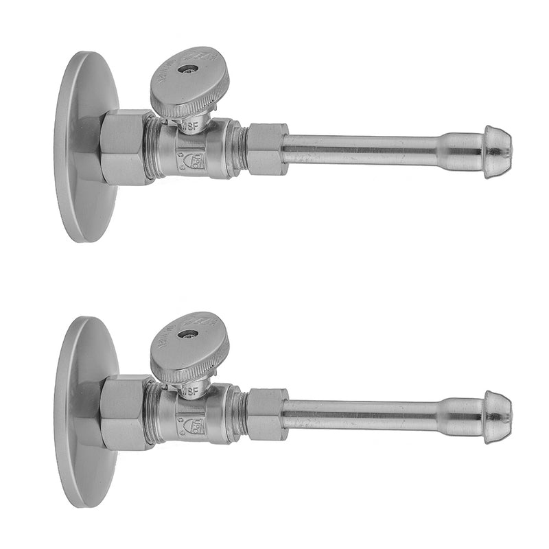 Jaclo 622-8-62 Quarter Turn Straight Pattern 5/8" O.D. Compression (Fits 1/2" Copper) X 3/8" O.D. Faucet Supply Kit With Oval Handle, 20" Supply Tubes, Escutcheons - Parent