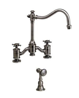 Waterstone 6250-1 Annapolis Bridge Faucet - Cross Handles w/Side Spray - Parent