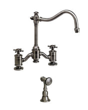 Load image into Gallery viewer, Waterstone 6250-1 Annapolis Bridge Faucet - Cross Handles w/Side Spray