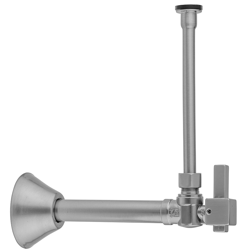 Jaclo 629-6-72 Quarter Turn Angle Pattern 1/2" Copper (Sweat Fit) X 3/8" O.D. Toilet Supply Kit With Square Lever Handle, 20" Supply Tube, Escutcheon - Parent