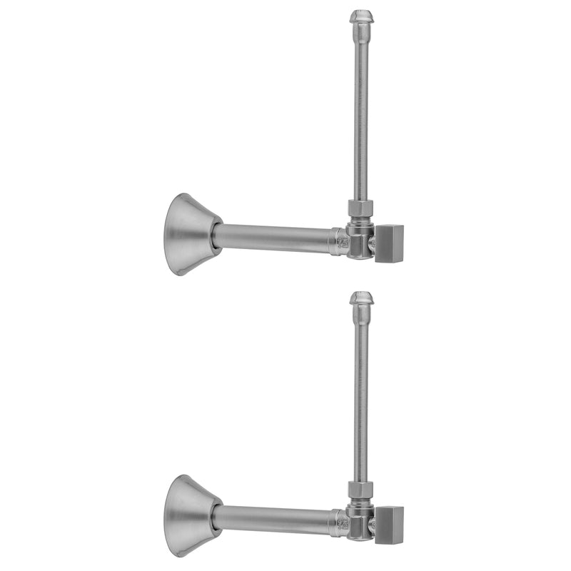 Jaclo 629-7-62 Quarter Turn Angle Pattern 1/2" Copper (Sweat Fit) X 3/8" O.D. Faucet Supply Kit With Square Handle, 20" Supply Tubes, Escutcheons - Parent