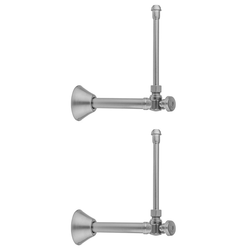 Jaclo 629-8-62 Quarter Turn Angle Pattern 1/2" Copper (Sweat Fit) X 3/8" O.D. Faucet Supply Kit With Oval Handle, 20" Supply Tubes, Escutcheons - Parent