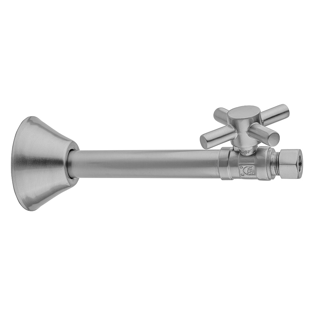 Jaclo 631-4 Quarter Turn Straight Pattern 1/2" Copper (Sweat Fit) X 3/8" O.D. Supply Valve With Contempo Cross Handle - Parent