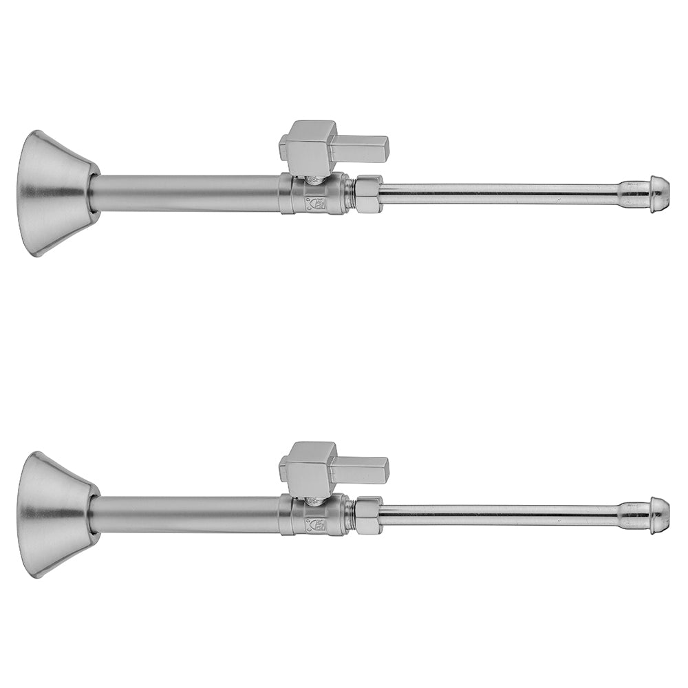 Jaclo 631-6-62 Quarter Turn Straight Pattern 1/2" Copper (Sweat Fit) X 3/8" O.D. Faucet Supply Kit With Square Lever Handle, 20" Supply Tubes, Escutcheons - Parent
