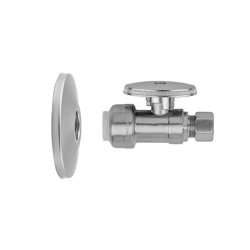 Jaclo 639PF-KIT Quarter Turn Straight Pattern 1/2" Push Fit X 3/8" O.D. Supply Valve With Escutcheon - Parent