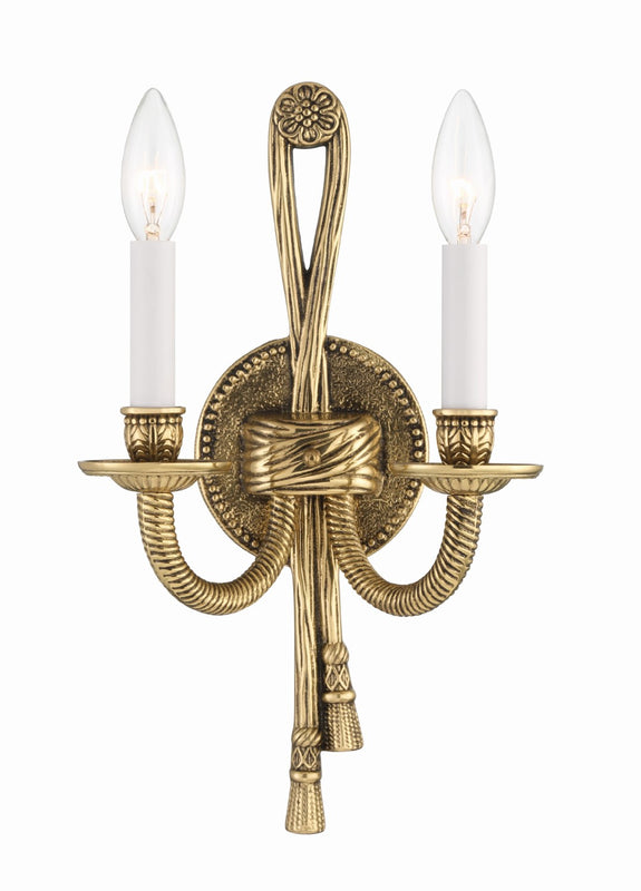 Crystorama 650-OB Crystorama 2 Light Cast Wall Mount - Olde Brass
