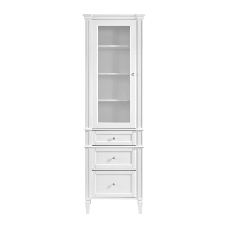 James Martin 655-LC-BW Brittany linen cabinet, bright white
