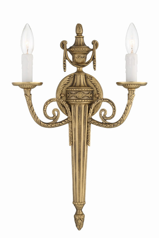 Crystorama 662-MB Crystorama 2 Light Cast Wall Mount - Matte Brass