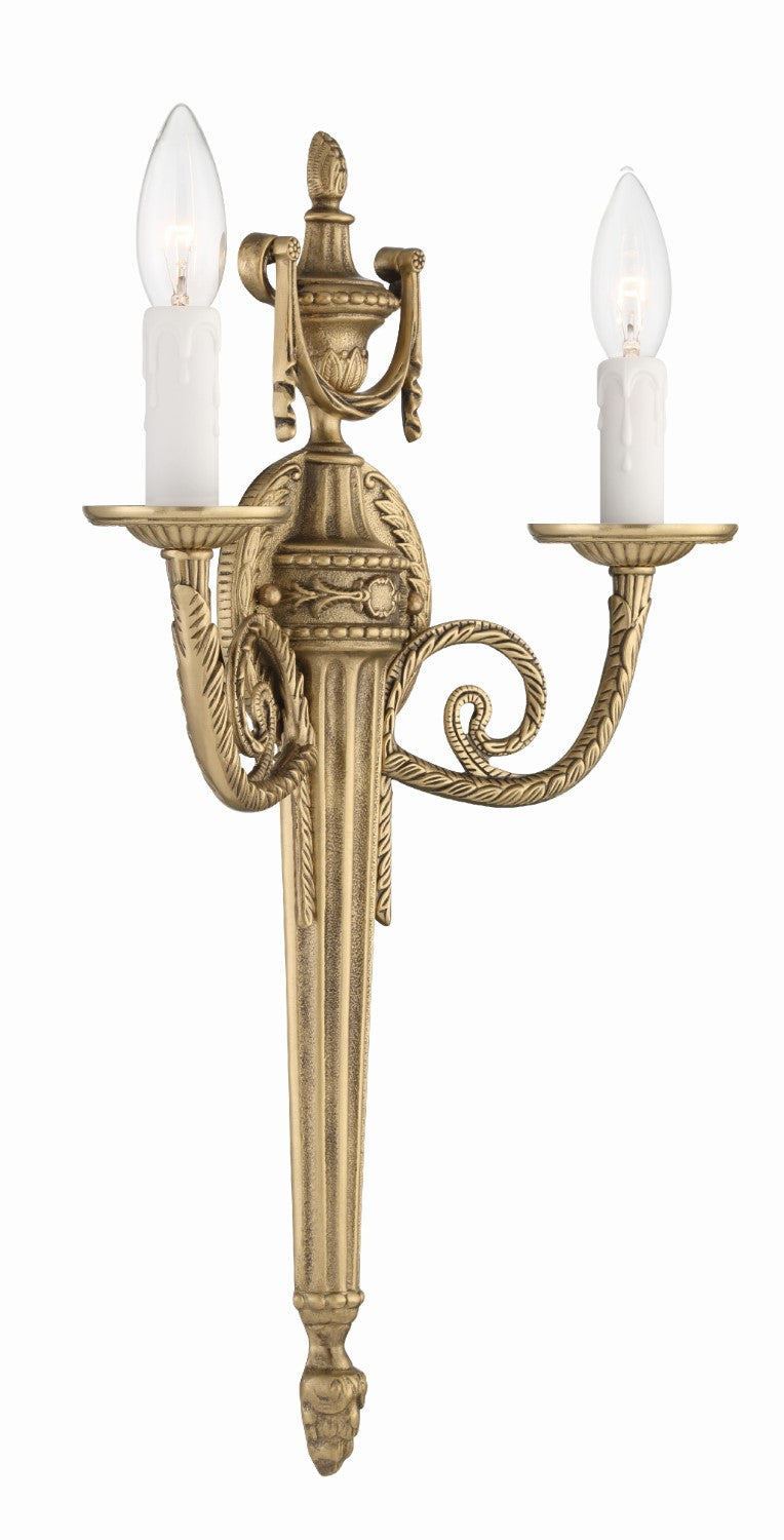 Crystorama 662-MB Crystorama 2 Light Cast Wall Mount - Matte Brass
