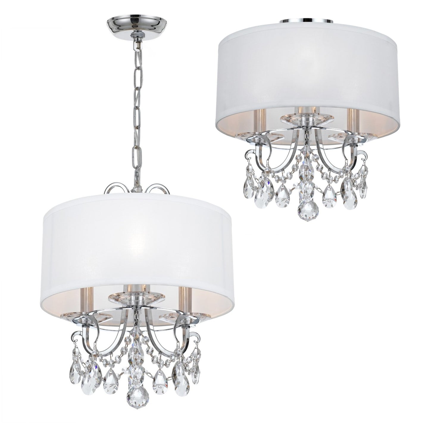 Crystorama 6623-CL-MWP_CEILING Othello 3 Light Ceiling Mount - Parent