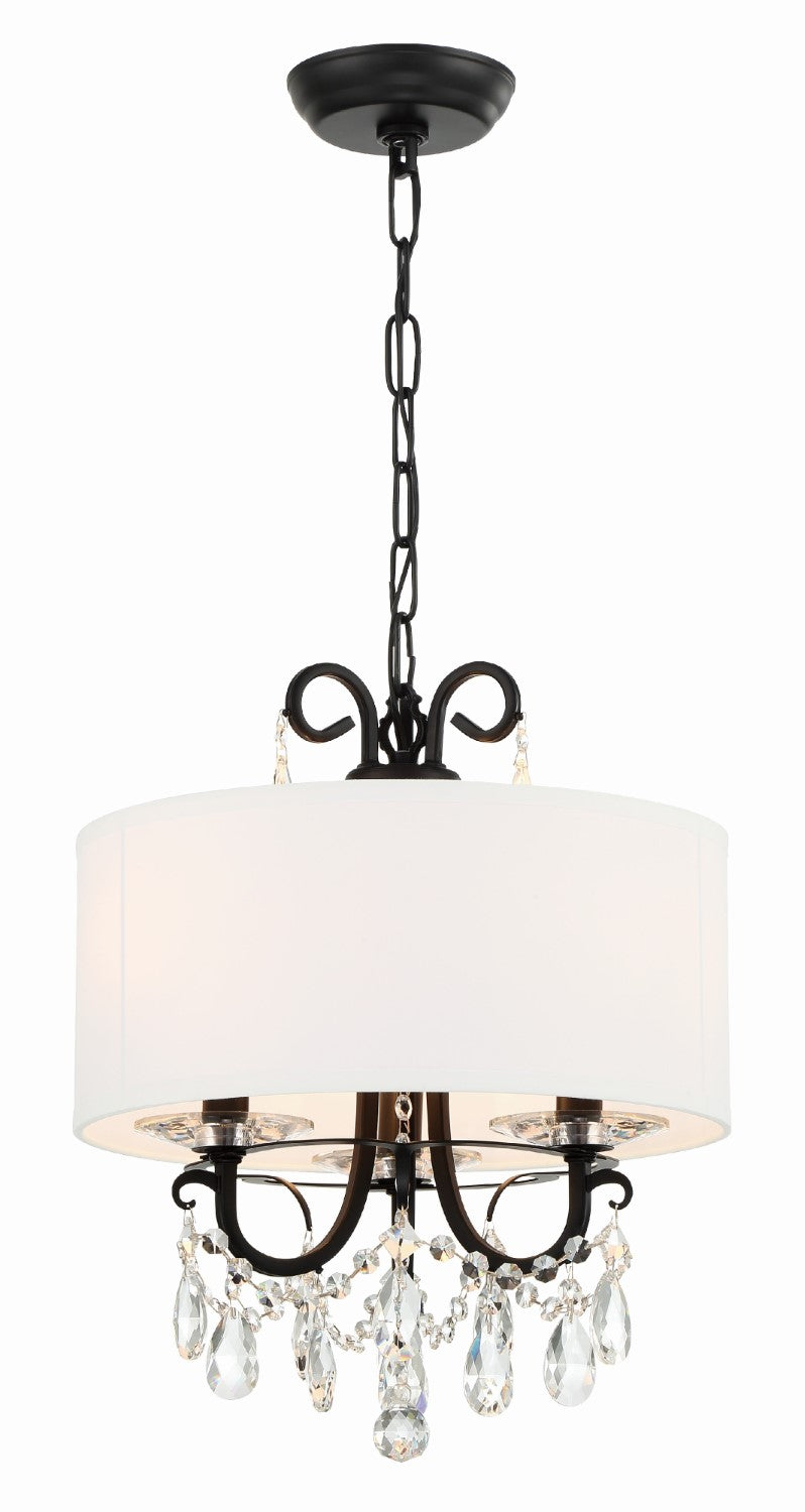 Crystorama 6623-CL-MWP Othello 3 Light Clear Crystal Mini Chandelier