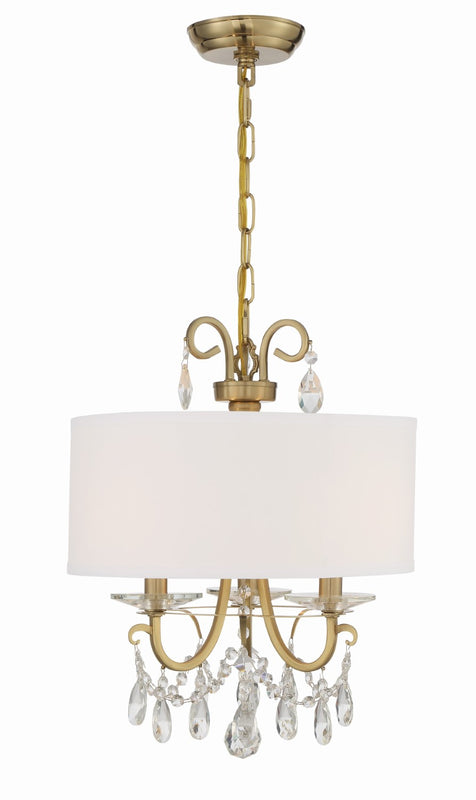 Crystorama 6623-CL-MWP Othello 3 Light Clear Crystal Mini Chandelier