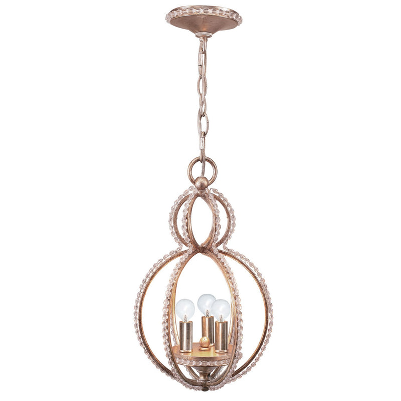 Crystorama 6760-DT Garland 3 Light Crystal Bead Mini Chandelier - Distressed Twilight