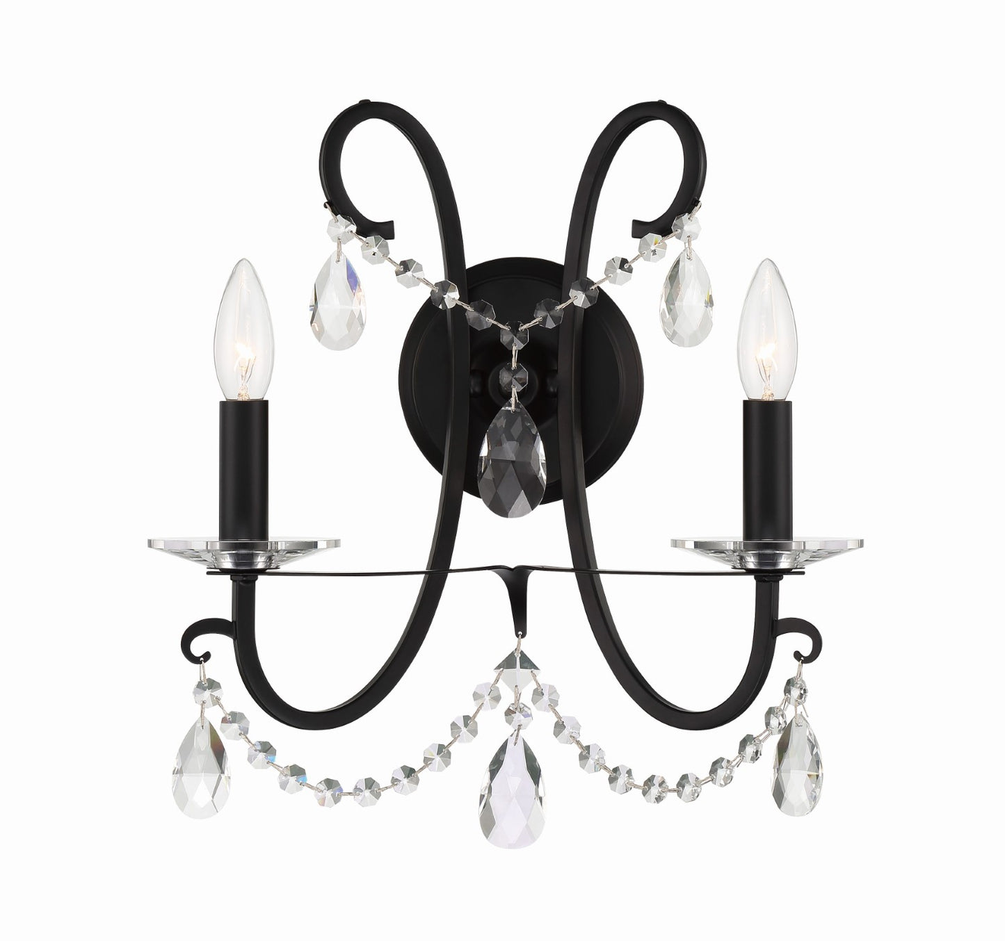 Crystorama 6822-CL-MWP Othello 2 Light Crystal Wall Mount