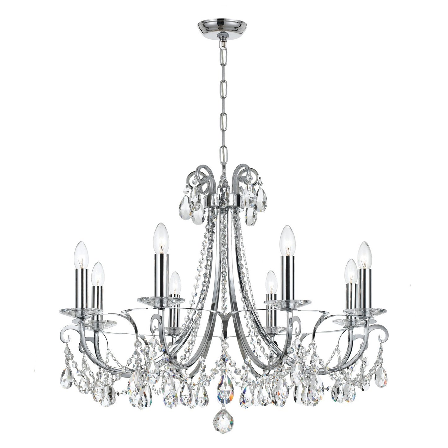 Crystorama 6828-CH-CL-MWP Othello 8 Light Clear Crystal Chandelier - Polished Chrome