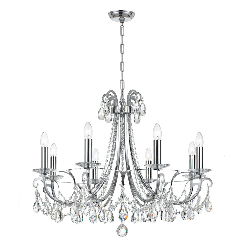 Crystorama 6828-CH-CL-MWP Othello 8 Light Clear Crystal Chandelier - Polished Chrome