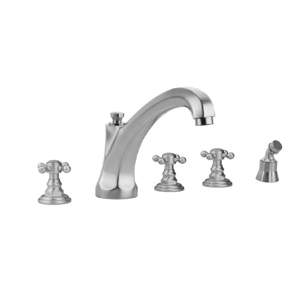 Jaclo 6972-T678-A-TRIM Westfield Roman Tub Set With High Spout And Ball Cross Handles Mount