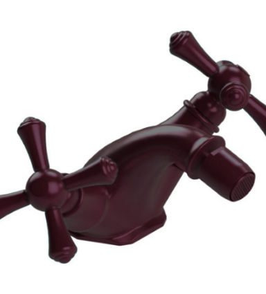 Rubinet 6AFMC Single Hole Dual Handle Bidet Fitting (Less Drain)